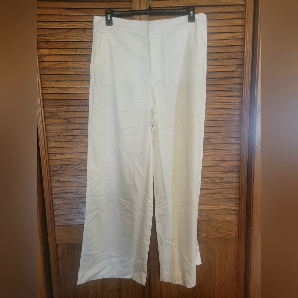 WeWoreWhat NWT‎ White Suiting Straight Leg Pants Size 14 - Picture 2 of 8